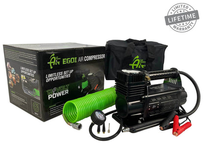 EGOI Portable Air Compressor System 5.6 CFM With Storage Bag, Hose & Attachments - Single Motor