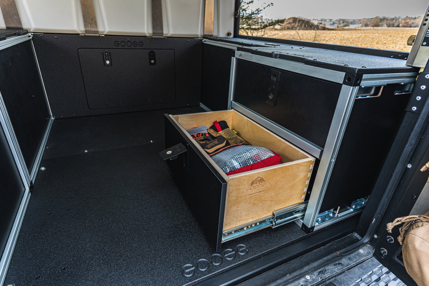 Alu-Cab Canopy Camper V2 - Jeep Gladiator 2019-Present JT - Rear Double Drawer Module - 5' Bed