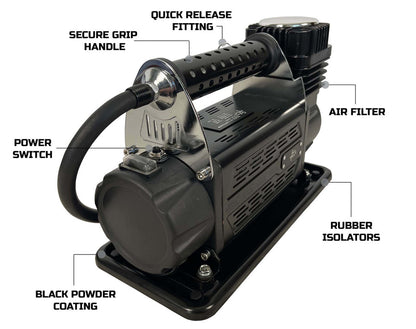 EGOI Portable Air Compressor System 5.6 CFM With Storage Bag, Hose & Attachments - Single Motor