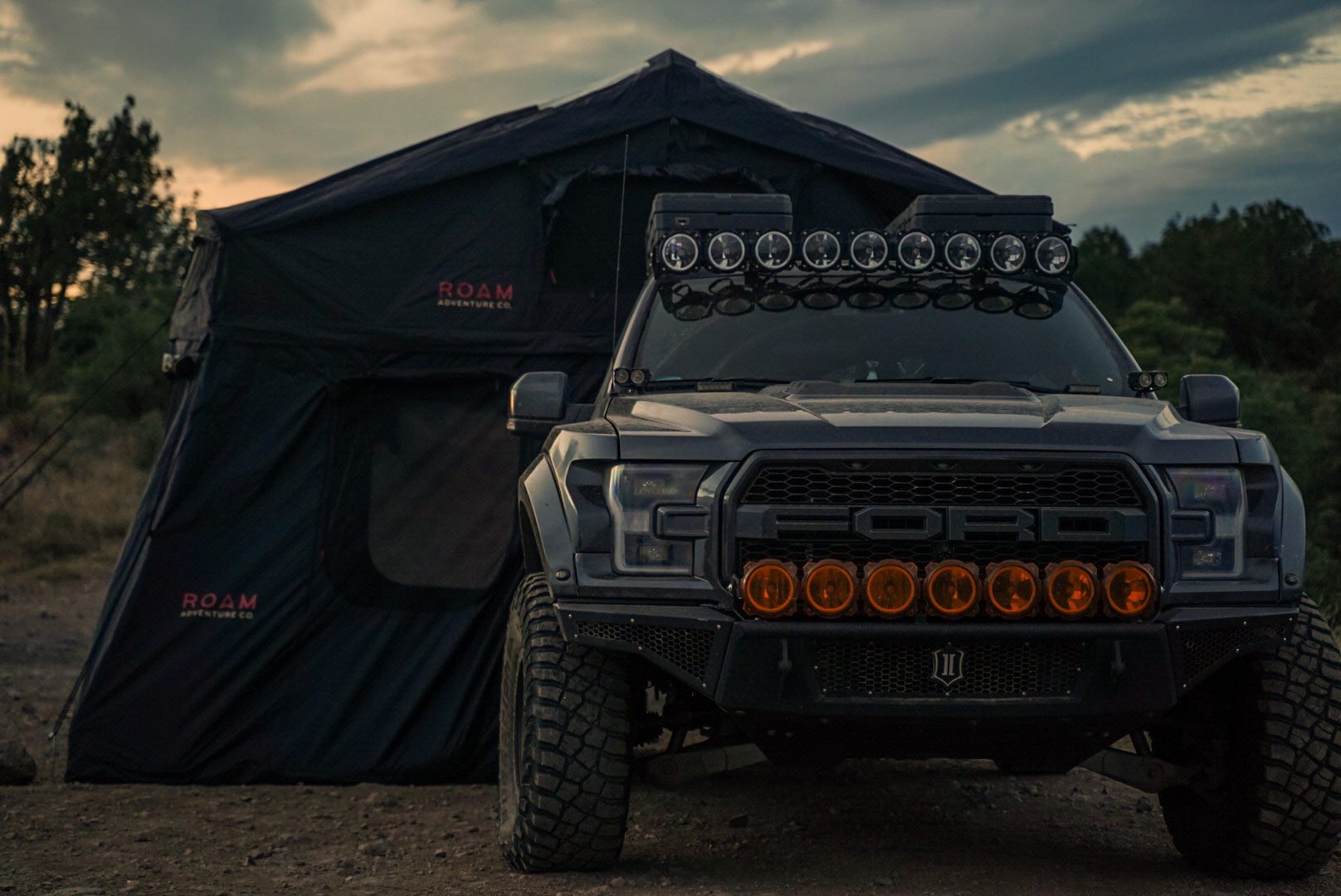 Vagabond XL Rooftop Tent shown on a Ford Raptor