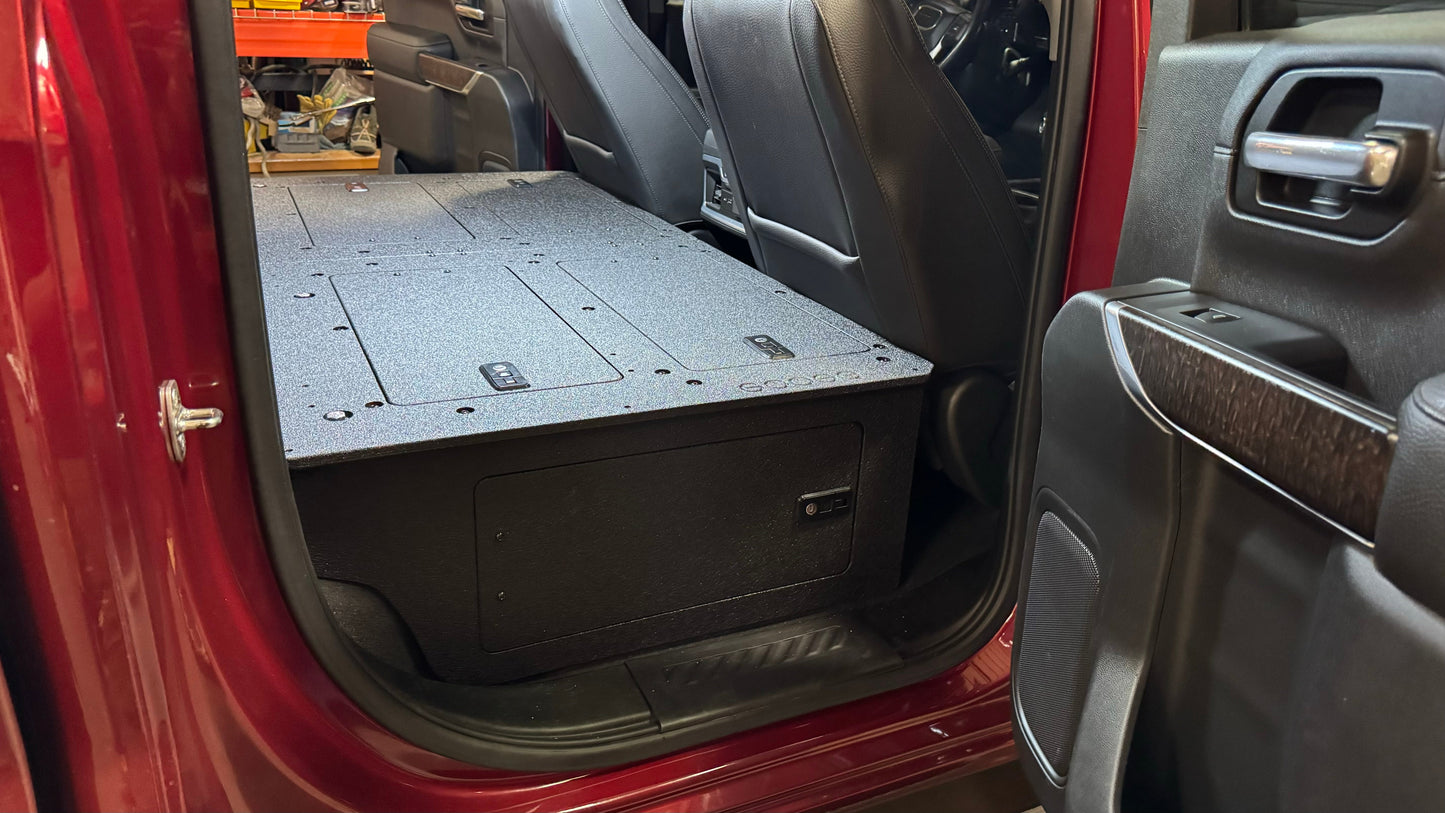 CHEVY - SILVERADO - 4TH GEN - GMC - SIERRA - 2019-PRESENT - 5TH GEN - EXPLORE SERIES - CREW CAB - SEAT DELETE PLATE SYSTEM - SECOND ROW - 100%