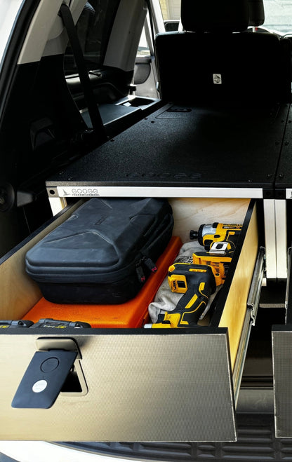 Toyota - Sequoia - 2023-Present - 3rd Gen - Explore Series - Single Drawer - 19-3/16" Width x 38" Deep x 10" High - Drawer Module with Short Drawer 20" and Storage Space Behind Drawer