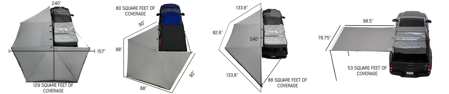 OVS Nomadic LT 270 Awning & Wall 1, 2, & Mounting Brackets - Passenger Side