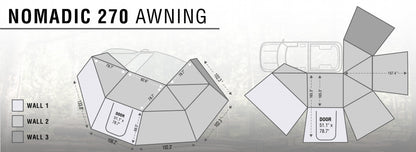 OVS Nomadic Awning 270 Awning & Wall 1, 2, & 3, Mounting Brackets - Driverside