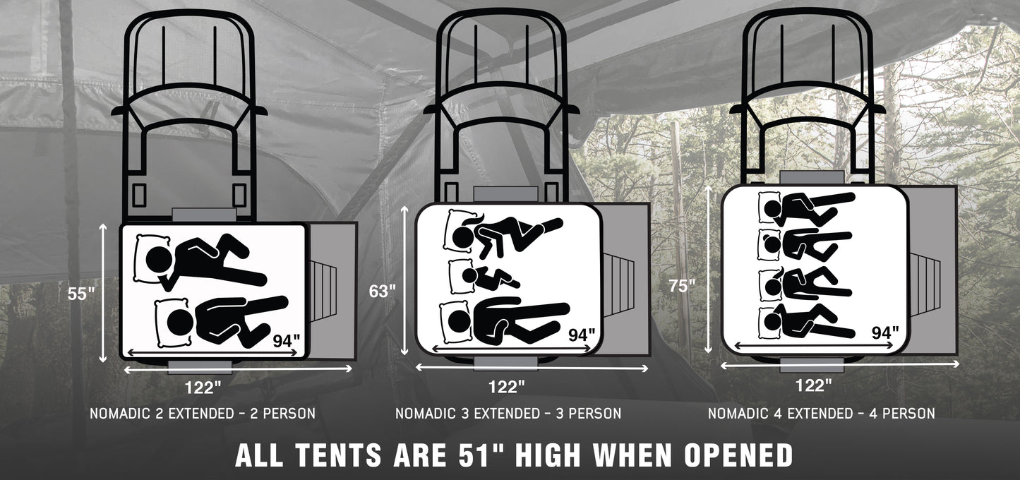 OVS Nomadic 3 Extended Roof Top Tent in Artic White