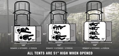 OVS Nomadic 3 Extended Roof Top Tent in Artic White