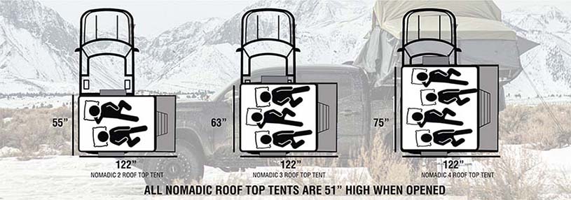 OVS Nomadic 3 Extended Roof Top Tent in Dark Gray